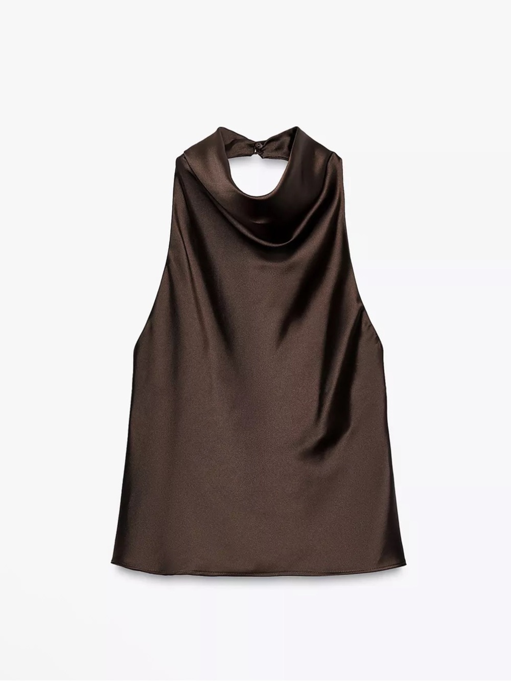 Zara SATIN EFFECT HALTER TOP
